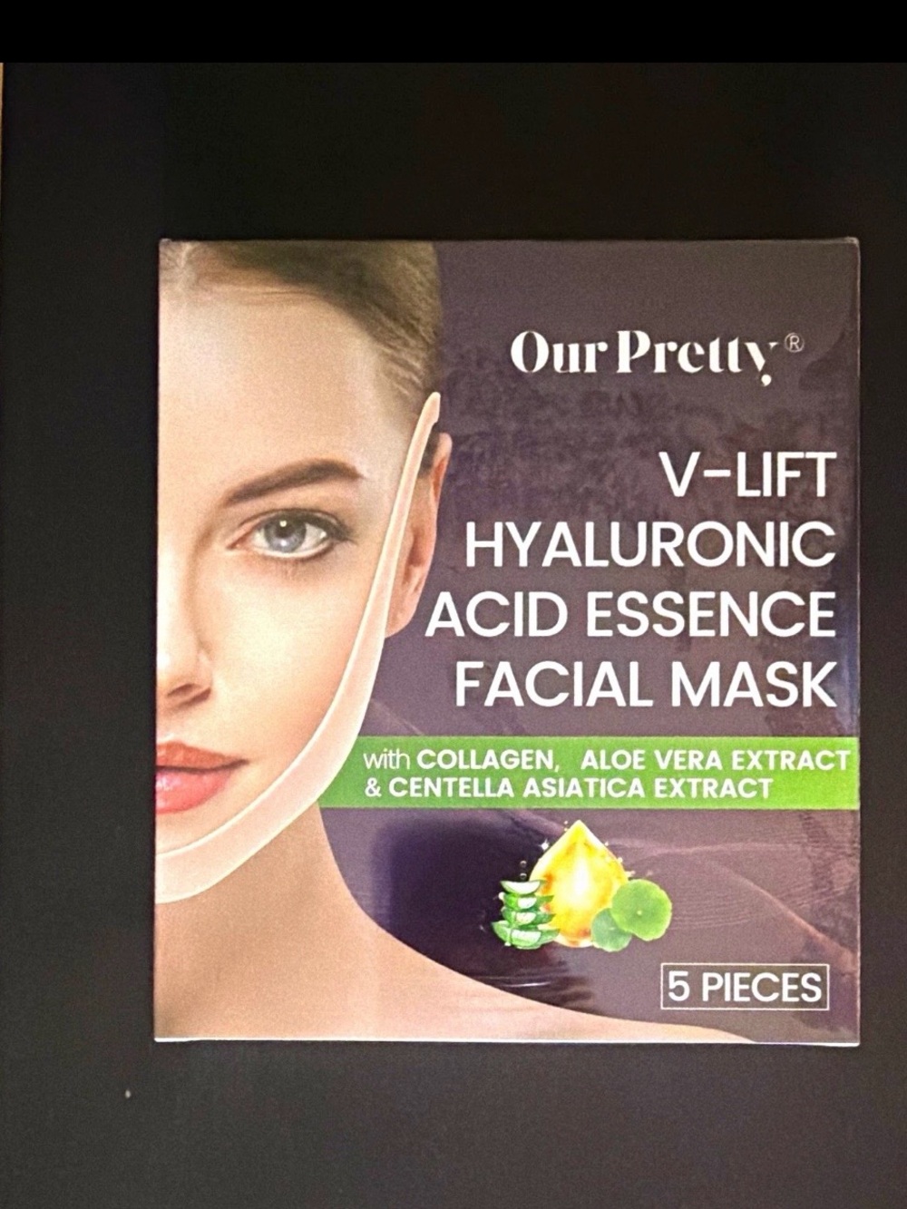 LOT OF 2 Our Pretty V-Lift Hyaluronic Acid Facial Mask (10 Pcs Total) NIB
